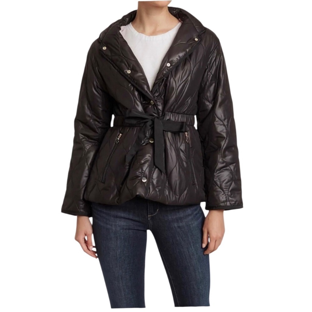 Kate Spade New York black quilted coat jacket